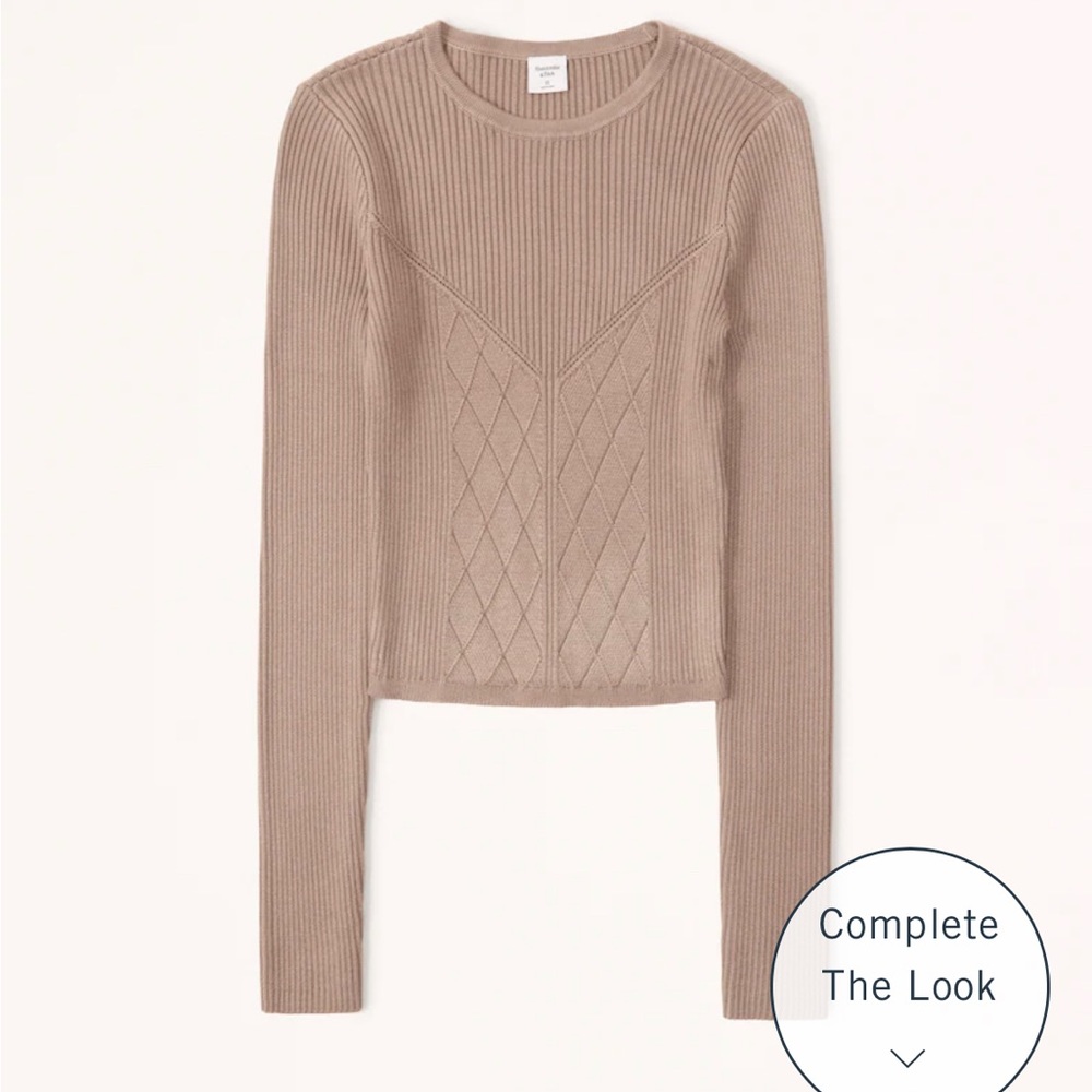 Abercrombie & Fitch Corset Ribbed Sweater Cropped Top